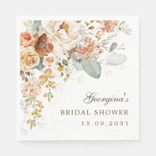 Serviette En Papier Douche Bridal Bohème Chaude Terracotta Florale