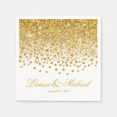 Serviette En Papier Douche Confetti parties scintillant | or blanc (Devant)