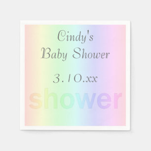 Serviette En Papier Douche d'arc-en-ciel en pastel personnalisée