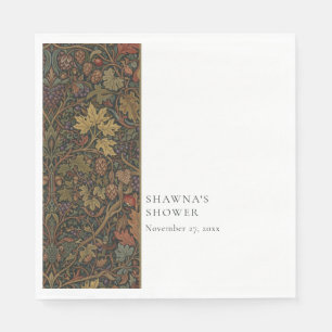 Serviette En Papier Douche de Cottage Élégant Vintage Botanique Automn