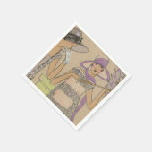 Serviette En Papier Douche de la fille du pommeau printanier (Coin)