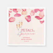 Serviette En Papier Douche de Mariage Fleurs de Pêcher Doux et Prosecc (Devant)