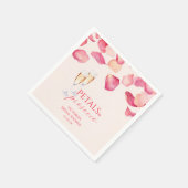 Serviette En Papier Douche de Mariage Fleurs de Pétale Rose et Prosecc (Coin)