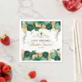 Serviette En Papier Douche de Mariage Florale Verte Élégante Victorien (En situation)