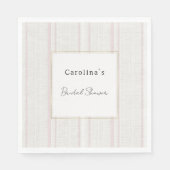 Serviette En Papier Douche de Mariage Rose Pierre Rayures Blanches (Devant)
