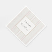 Serviette En Papier Douche de Mariage Rose Pierre Rayures Blanches (Coin)