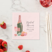 Serviette En Papier Douche de mariée rose rétro (En situation)