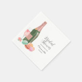 Serviette En Papier Douche de mariée rose rétro (Coin)