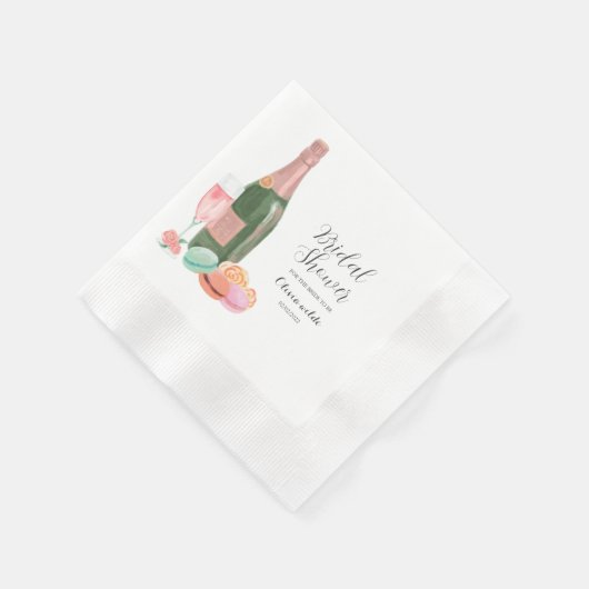 Serviette En Papier Douche de mariée rose rétro (Coin)