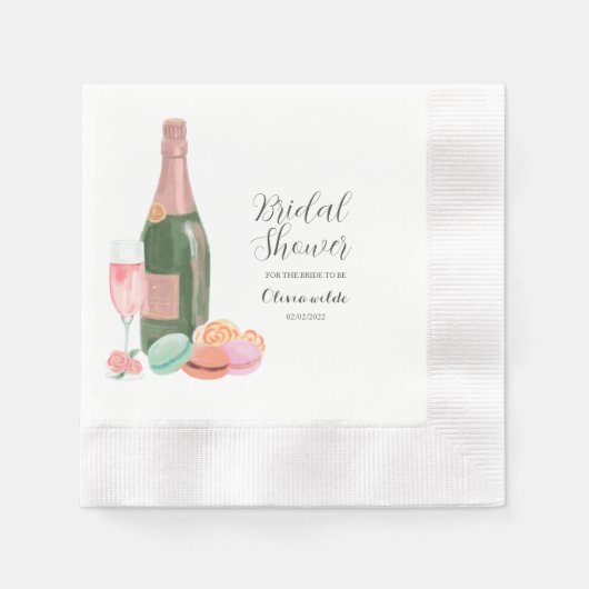 Serviette En Papier Douche de mariée rose rétro (Devant)