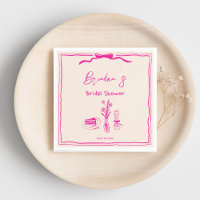 Douche de mariée rose rétro griffée manuscrite