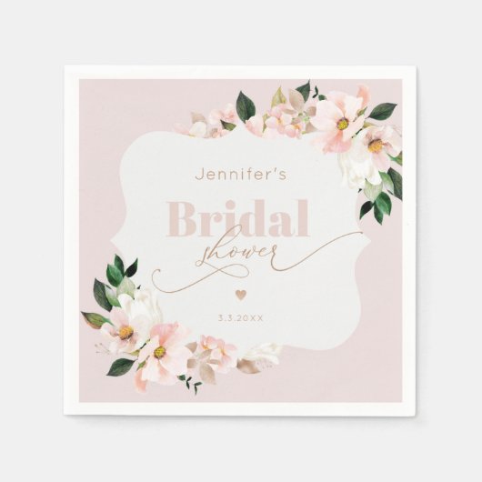 Serviette En Papier Douche de mariée rose vif (Devant)
