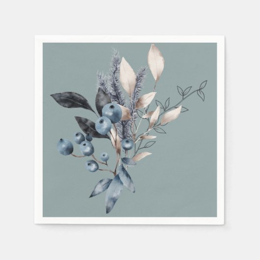 Serviette En Papier Douche Delft Blue Blueberries (Devant)