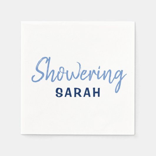 Serviette En Papier Douche des serviettes Maman-To-Be en bleu & blanc (Devant)