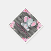 Serviette En Papier Douche Eléphante Fille Papier Rose Floral (Coin)