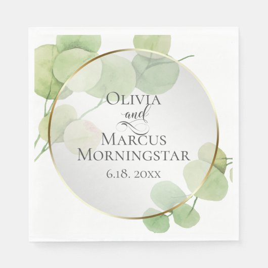 Serviette En Papier Douche | Eucalyptus du printemps moderne (Devant)