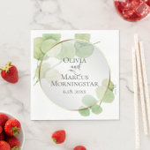 Serviette En Papier Douche | Eucalyptus Moderne Printanier (En situation)