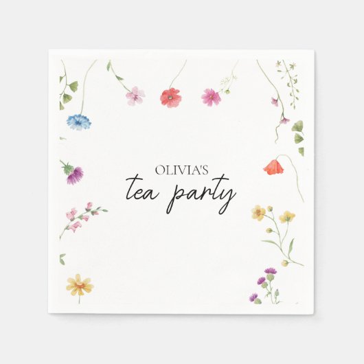 Serviette En Papier Douche fleur sauvage Tea Party (Devant)