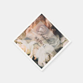 Serviette En Papier Douche moderne, bohème, fleurs nuptiale (Coin)