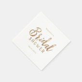 Serviette En Papier douche nuptiale à parties scintillant dorée brilla (Coin)