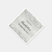Serviette En Papier Douche nuptiale argent confetti élégant (Coin)