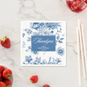 Serviette En Papier Douche nuptiale bleue (En situation)