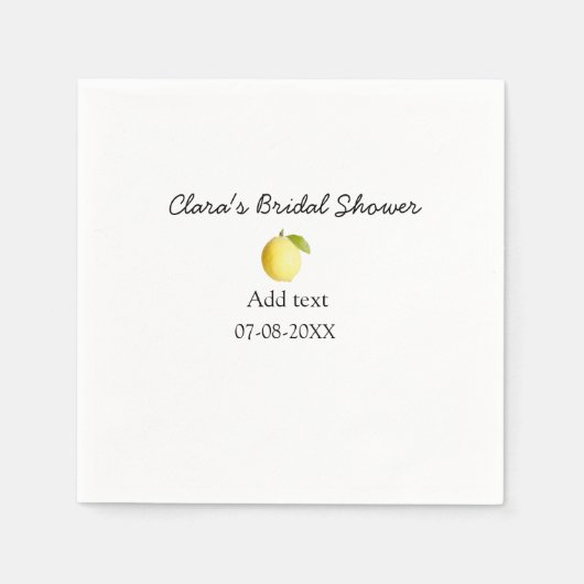 Serviette En Papier Douche nuptiale citron moderne simple minimum rust (Devant)