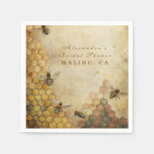 Serviette En Papier Douche nuptiale d'abeille dorée (Devant)