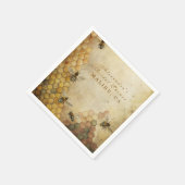 Serviette En Papier Douche nuptiale d'abeille dorée (Coin)