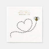Serviette En Papier Douche nuptiale du coeur d'abeille mignonne (Devant)