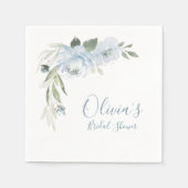 Serviette En Papier Douche nuptiale fleurie bleu-duvet (Devant)