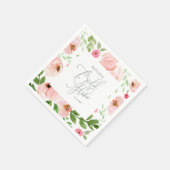 Serviette En Papier Douche nuptiale florale (Coin)