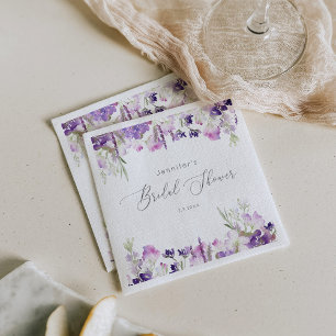 Serviette En Papier Douche nuptiale lilas lavande minimaliste