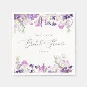Serviette En Papier Douche nuptiale lilas lavande minimaliste (Devant)