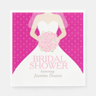Serviette En Papier Douche nuptiale mariage nuances de serviettes rose