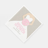 Serviette En Papier Douche nuptiale mariage robe rose gris serviettes (Coin)