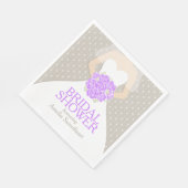 Serviette En Papier Douche nuptiale mariage robe violet gris serviette (Coin)
