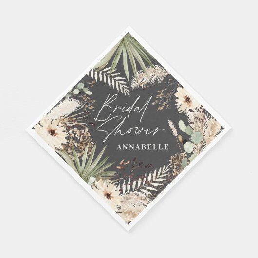 Serviette En Papier Douche nuptiale merci pampas moderne herbe feuilla (Coin)