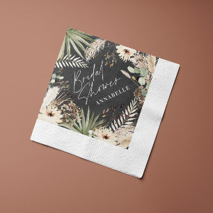 Serviette En Papier Douche nuptiale merci pampas moderne herbe feuilla