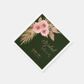 Serviette En Papier Douche nuptiale moderne boho rose rousse rose bouf (Coin)