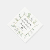 Serviette En Papier Douche nuptiale moderne et élégante à eucalyptus (Coin)