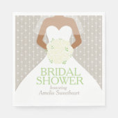 Serviette En Papier Douche nuptiale robe blanche mariage roses blanche (Devant)