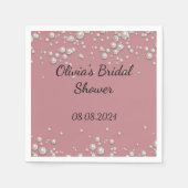 Serviette En Papier Douche nuptiale rose, mariage (Devant)