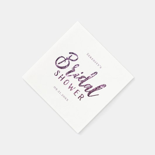 Serviette En Papier Douche nuptiale simple customisée en parties scint (Coin)