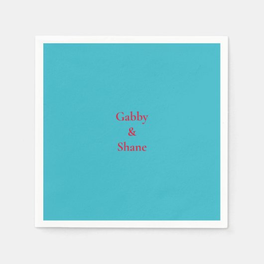 Serviette En Papier Douche personnalisée en couple turquoise mexicain (Devant)