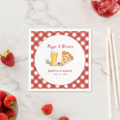 Serviette En Papier Douche Pizza et Bière Couples Décontracté (En situation)
