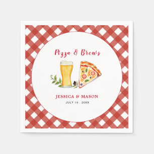 Serviette En Papier Douche Pizza et Bière Couples Décontracté