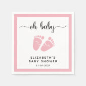 Serviette En Papier Douche pour bébé mignonne rose pieds (Devant)