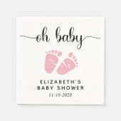 Serviette En Papier Douche pour bébé mignonne rose pieds (Devant)