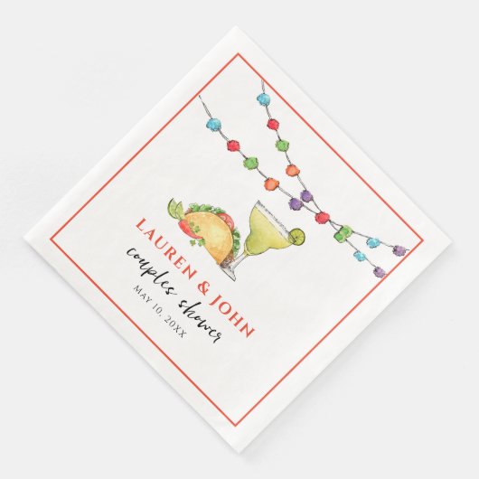 Serviette En Papier Douche Tacos & Tequila Fiesta Couples (Coin)